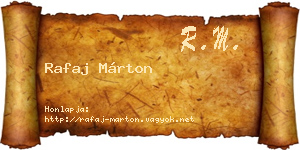 Rafaj Márton névjegykártya